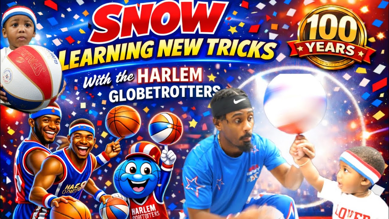 Сноу осваивает новый трюк в составе команды Harlem Globetrotters.