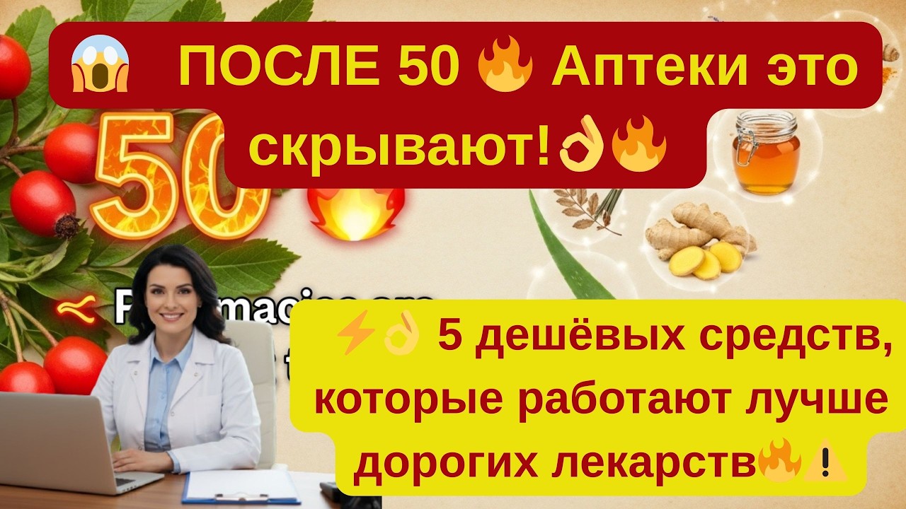 👌ПОСЛЕ 50 🔥 Аптеки это скрывают! 5 дешёвых средств, которые работают лучше дорогих лекарств 👌🔥