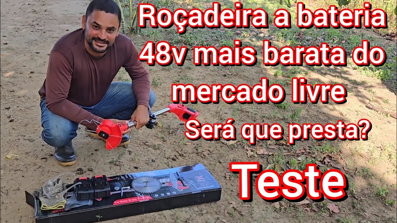 Teste de todas as lâminas da roçadeira Nakasaki a bateria 48v aparador de grama a mais barata do ml 