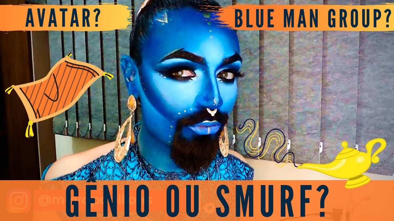 Como fazer pele colorida | Maquiagem Artística Gênio da Lâmpada #TUTORIAL