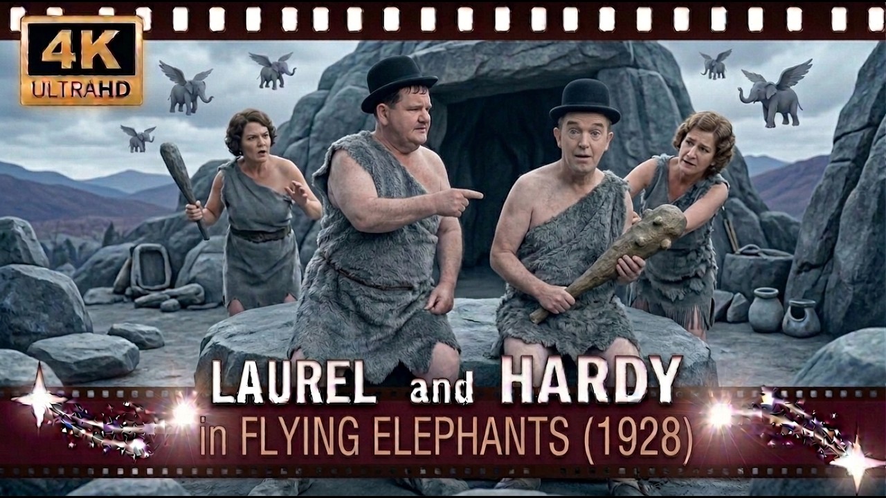 Laurel and Hardy: Flying Elephants (1928) | 4K RESTORED | Full Silent Short Film -