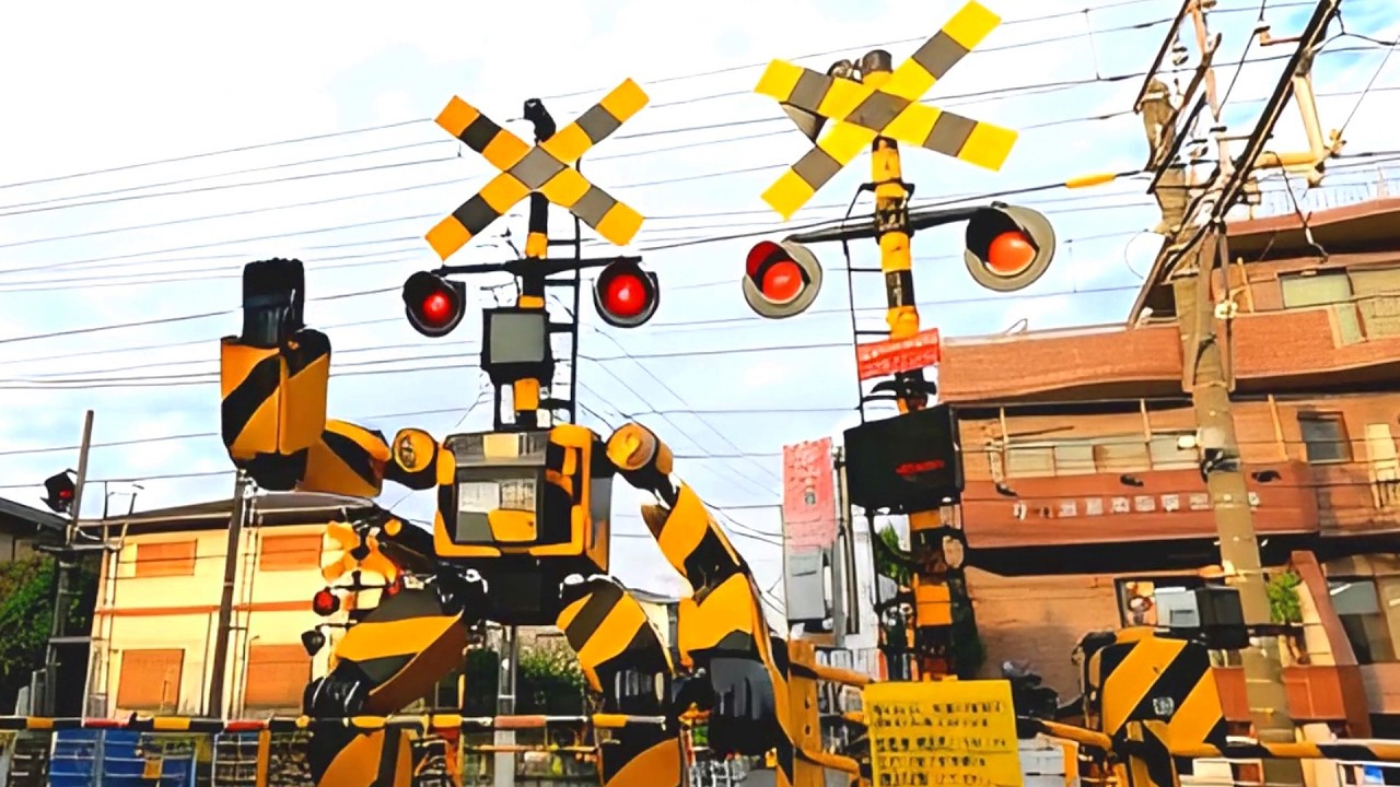 Railway Railroad Crossings Trains robots