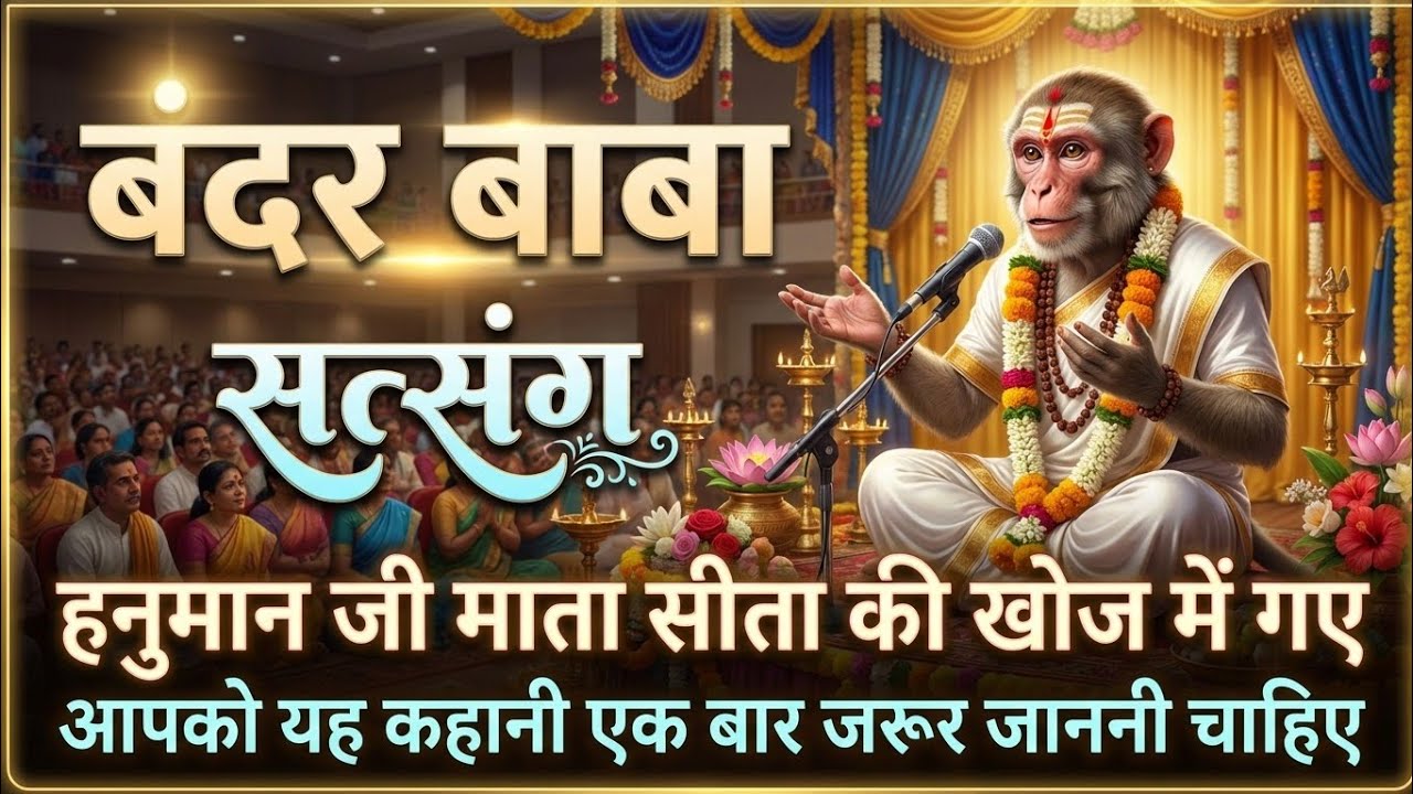 बंदर बाबा का सत्संग । हनुमान जी ने माता सीता की खोज में गए । आपको यह कहानी एक बार जरूर सुननी चाहिए