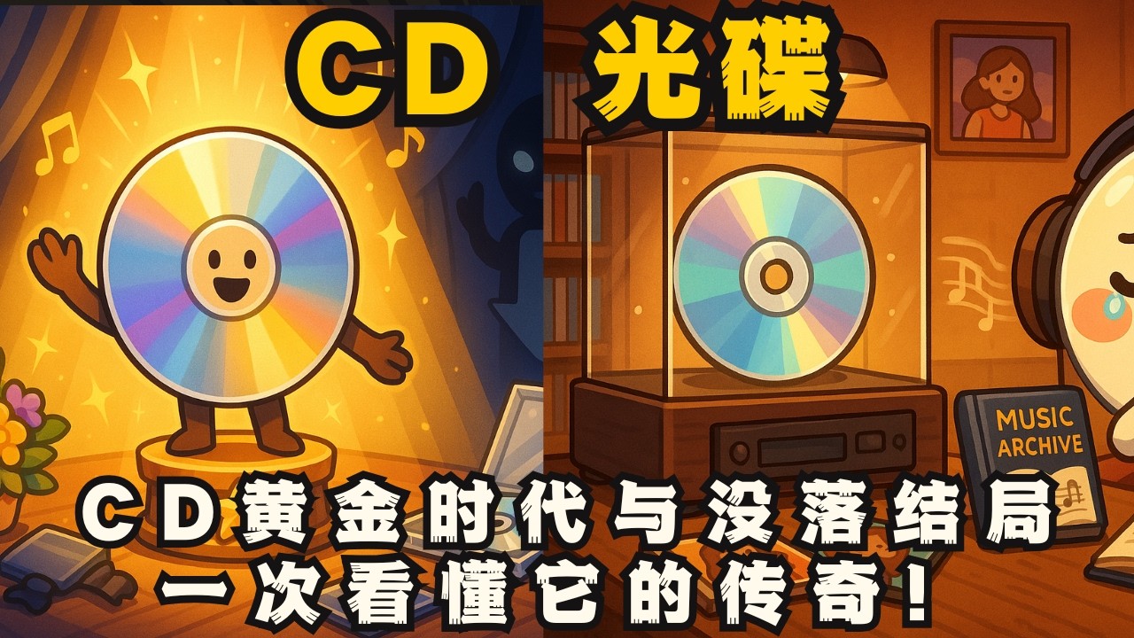 CD 的黄金时代与没落结局，一次看懂它的传奇！从黑胶到CD，再到串流音乐！声音载体的百年演变！