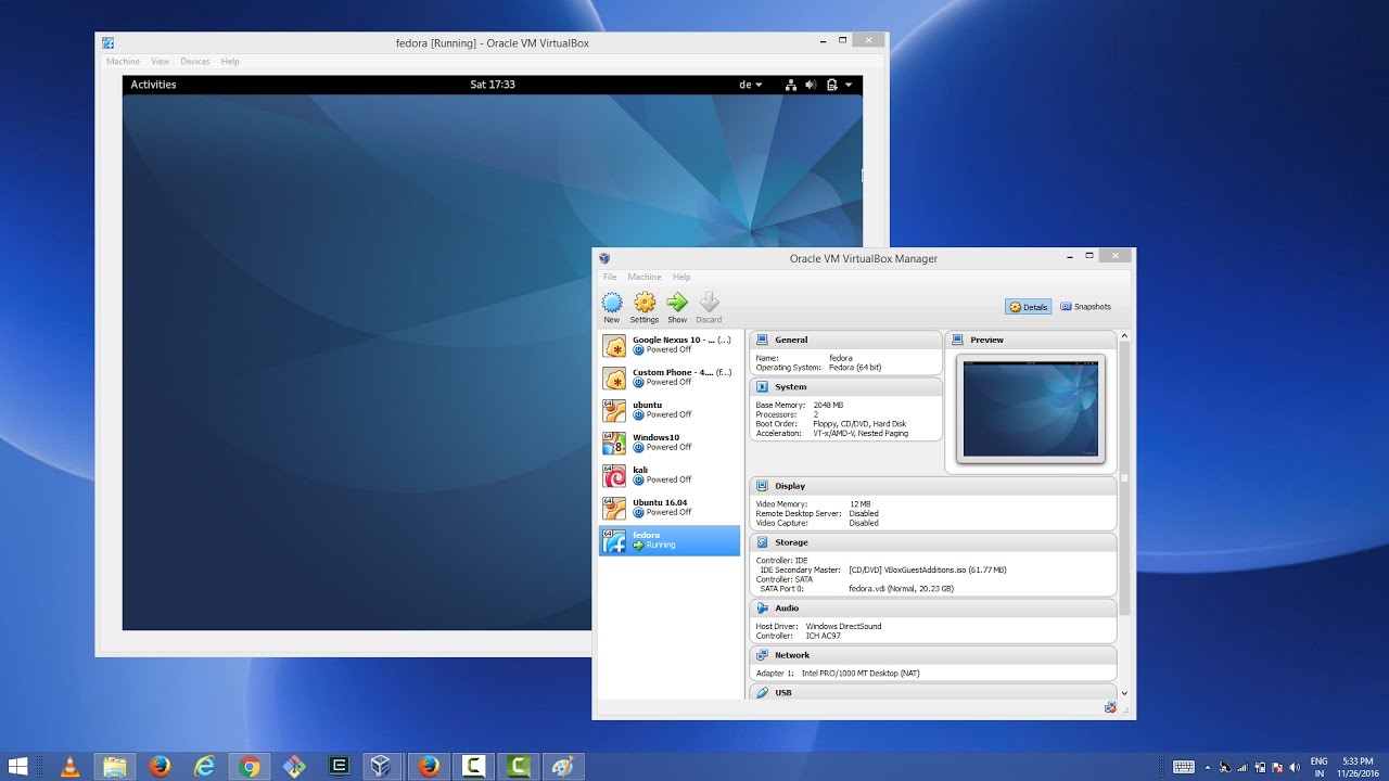 How to Install Fedora Linux on VirtualBox in Windows 8 / Windows 10