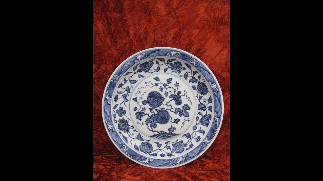 Ming,Yongle blue-white dish 明永樂青花瓜果大盤