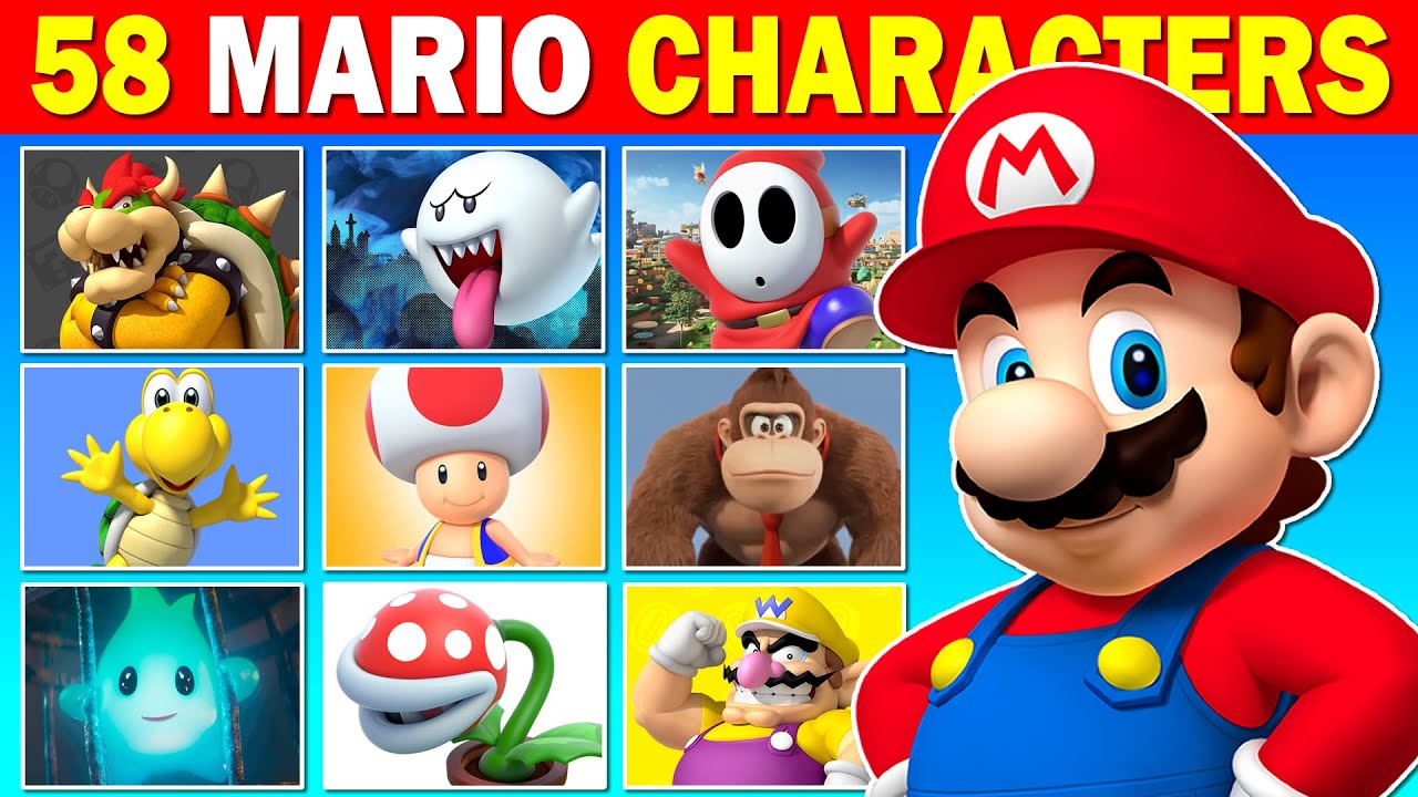 Guess the Super Mario Character (58 Characters - Super Mario Quiz)