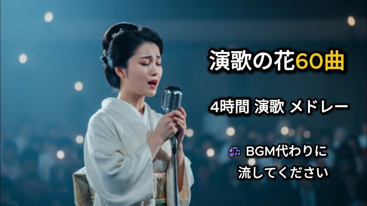 演歌の花 60曲｜4時間 演歌メドレー｜BGM代わりに流してください｜女性演歌