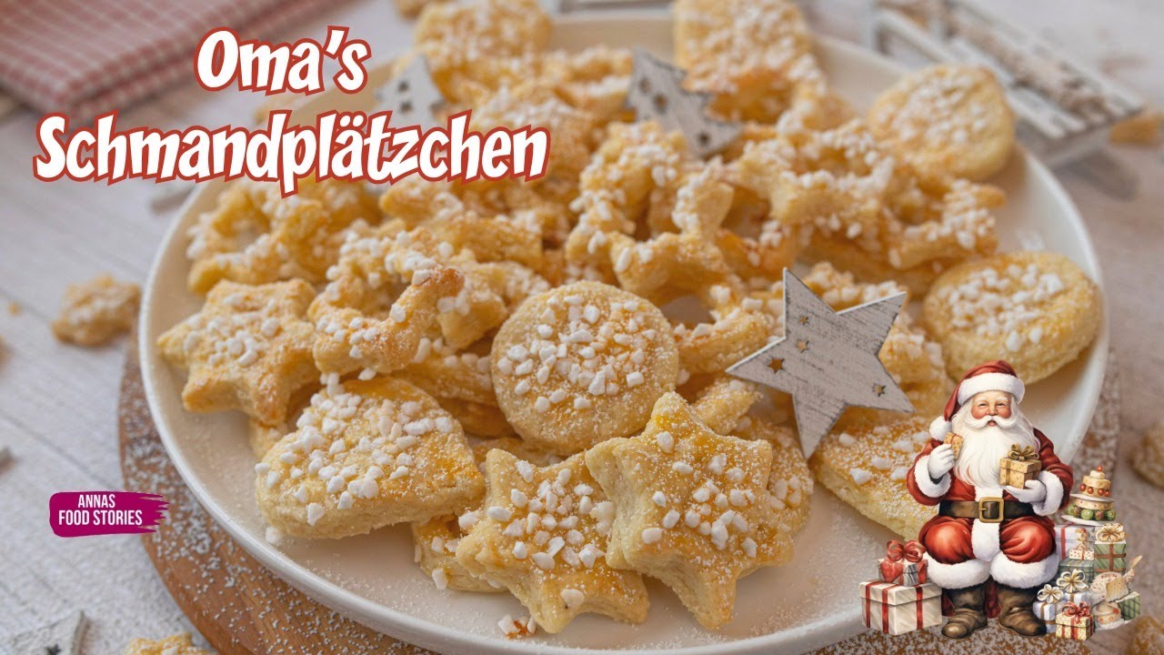 Weihnachtspl&auml;tzchen Rezepte 🎄🎅 Omas Schmandpl&auml;tzchen - einfach und lecker backen