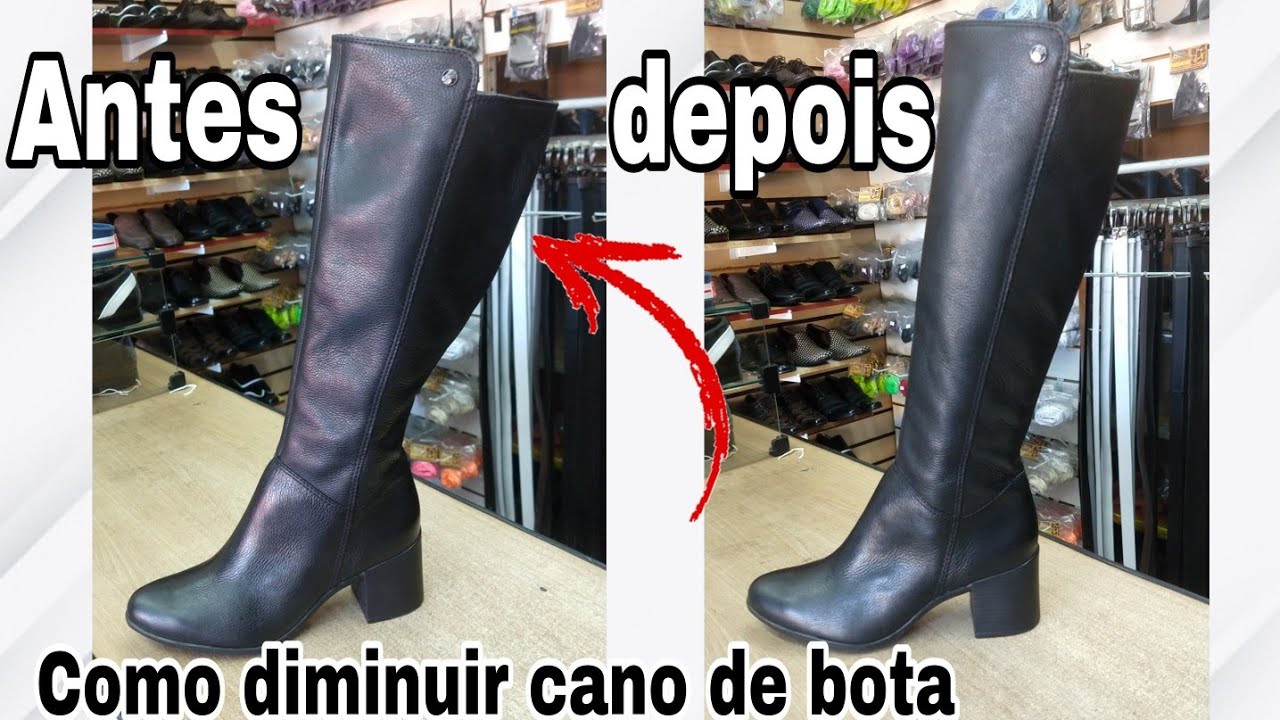 Como diminuir cano de botas femininas. Ajuste na panturrilha.
