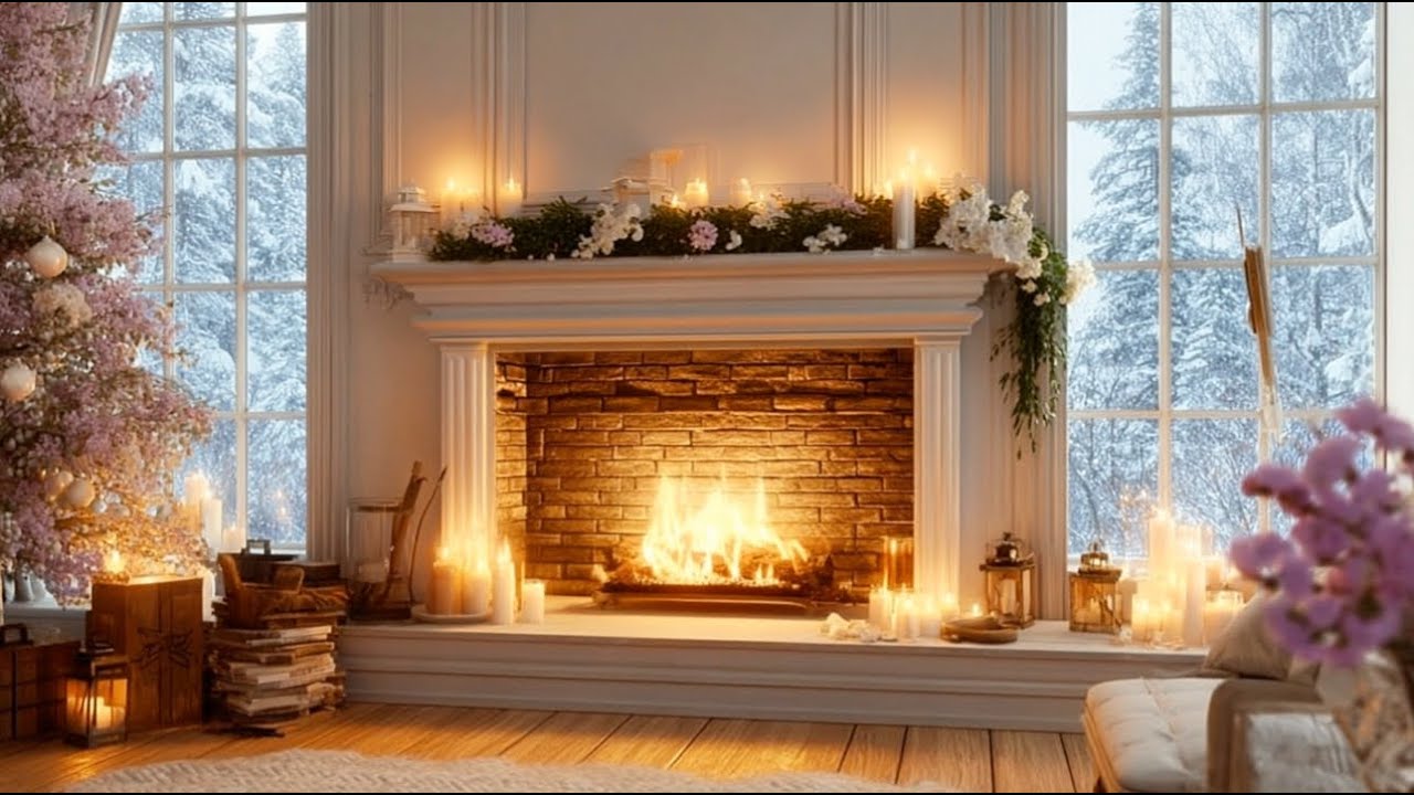 6 Hours Cozy Fireplace Ambience | Warm Crackling Fire Sounds