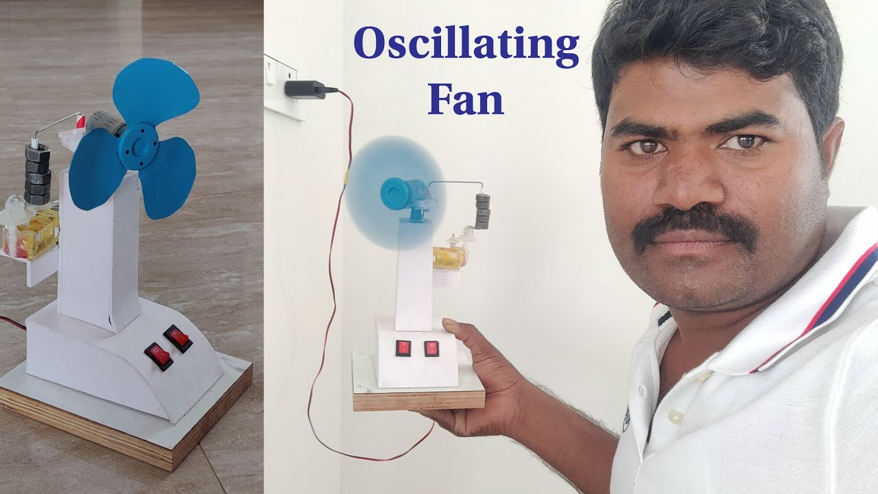 Oscillating table fan made at home