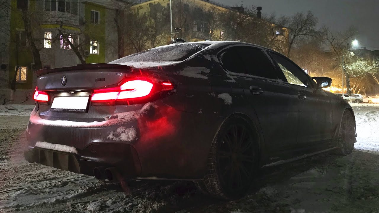 DSC ON, TRACTION или DSC OFF выбор режима зимой на снегу на заднем приводе BMW G30 540 Stage 2 500HP