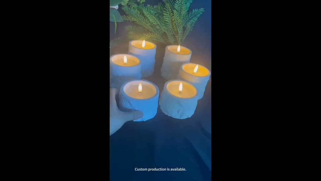Starfish, Jellyfish, and Shell LED Cement Electronic Candles