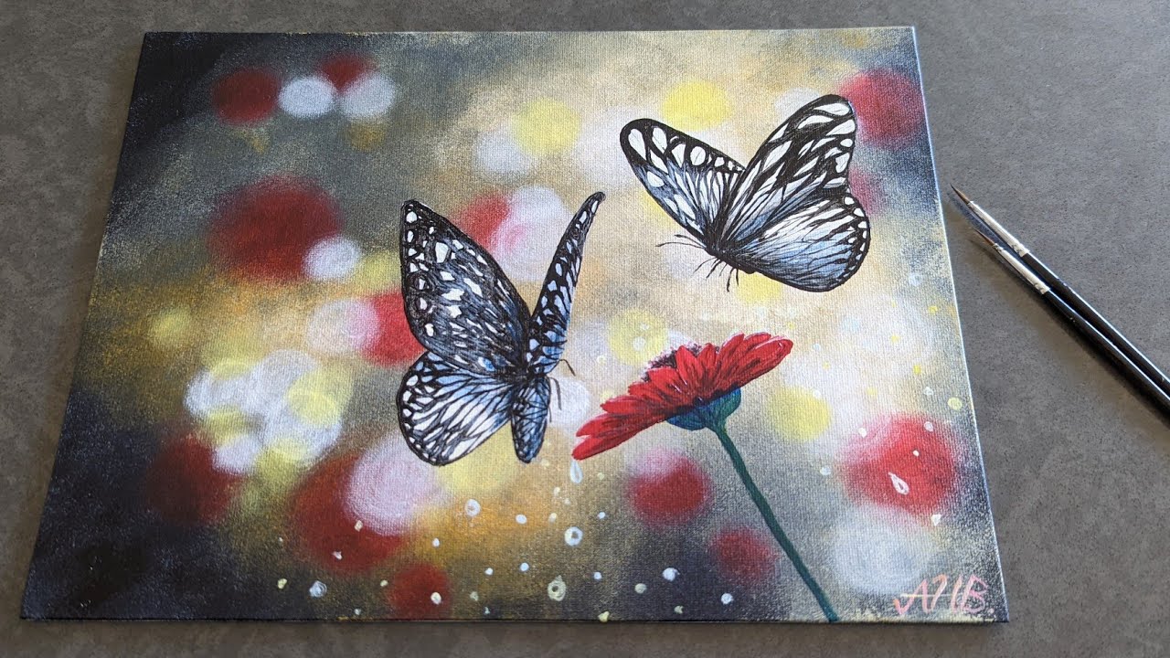 Part 2 / Blurry background / How to paint Bokeh effect with acrylic