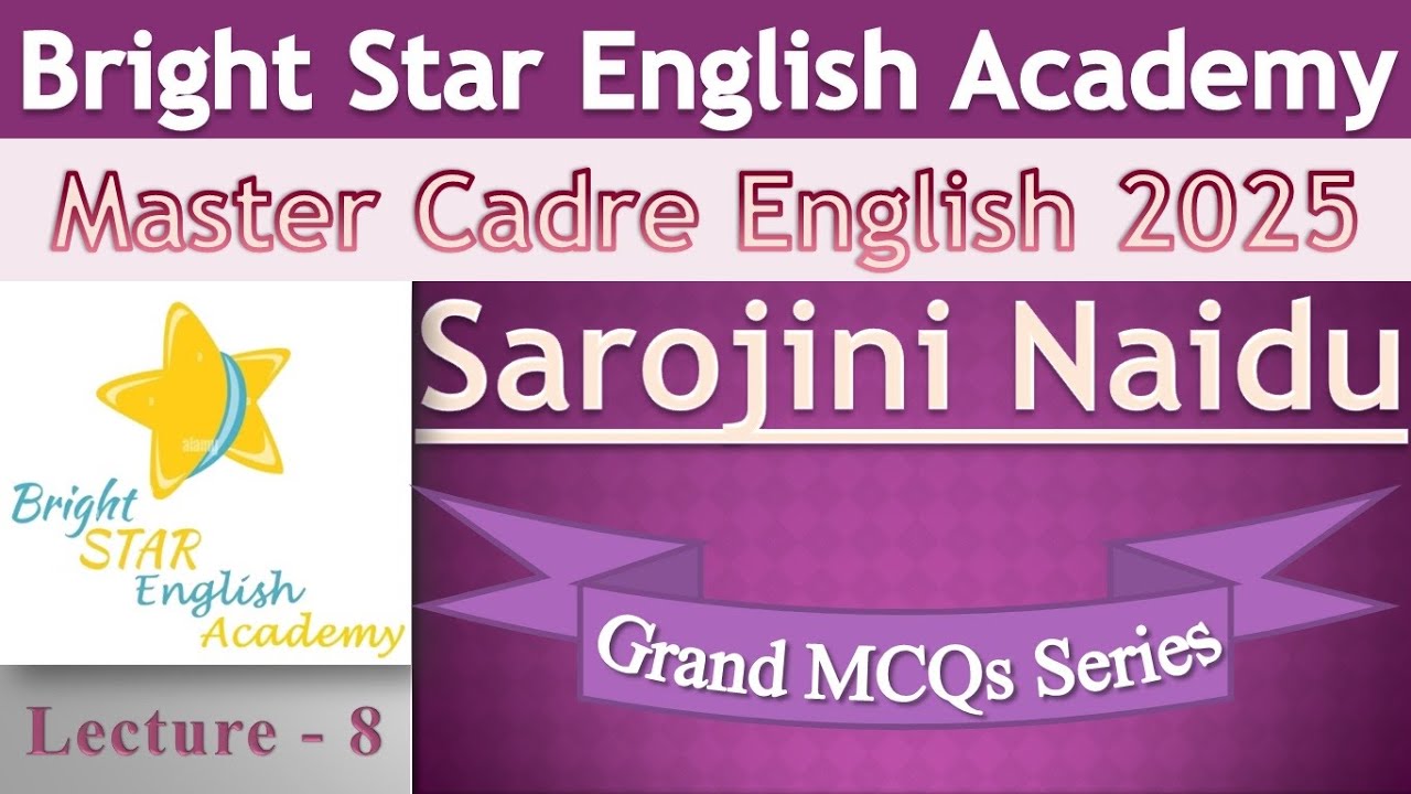 Most Important MCQs on Sarojini Naidu Lecture - 8 #Indian Writer#