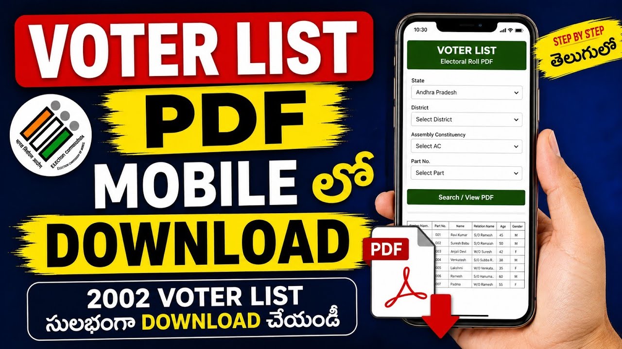  ​2002 Voter List Download Telugu | Old Voter List Download Telangana & AP in Mobile