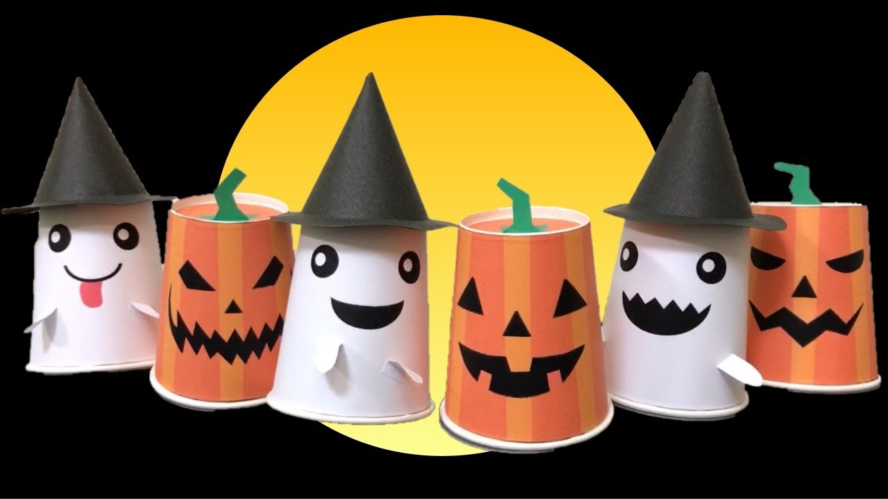 【工作】ハロウィンのトコトコかぼちゃ | DIY How To Make a Walking Paper Cup Pumpkin