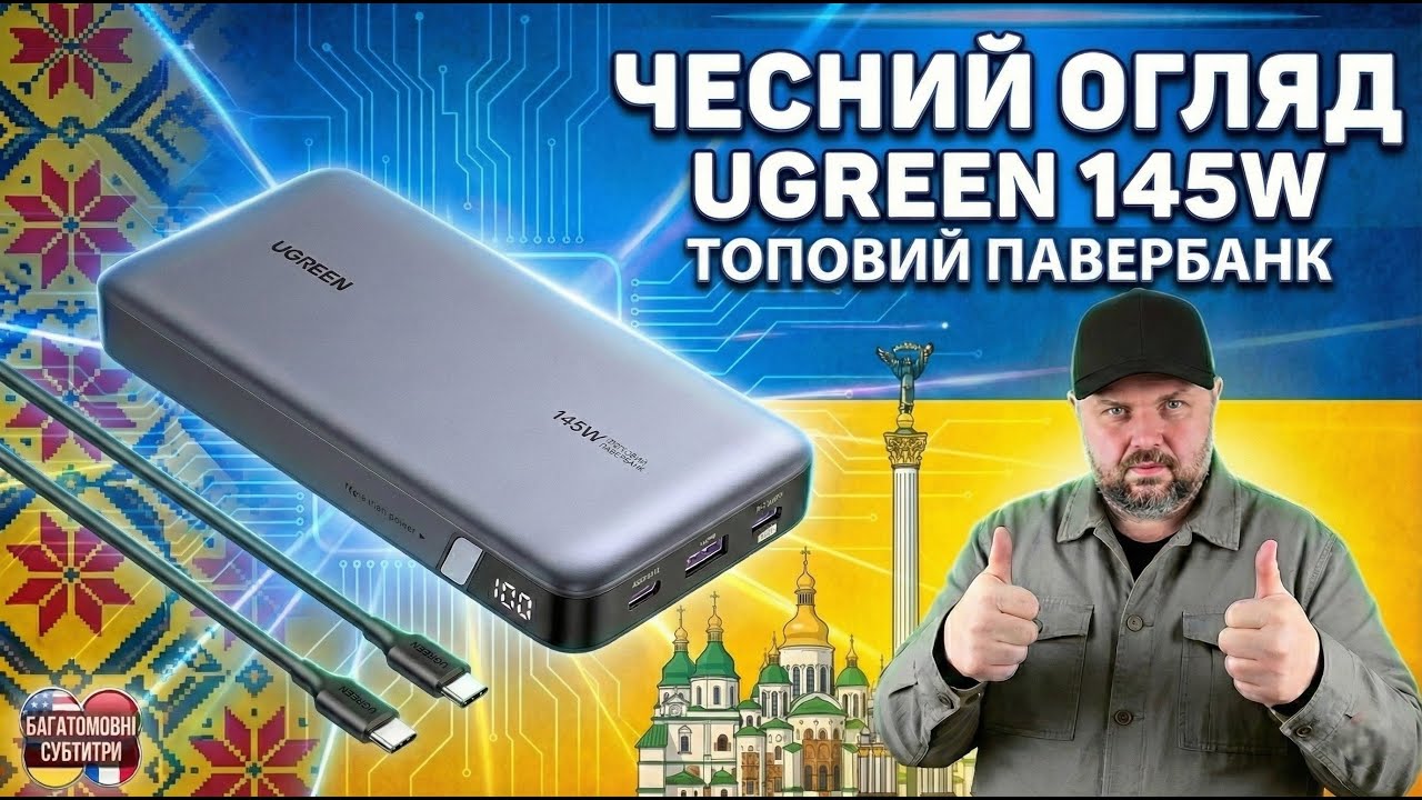 ПАВЕРБАНК UGREEN 145W НА 25000 МА·ГОД НА БАТАРЕЙКАХ ВІД TESLA MODEL 3. ЧЕСНИЙ ТЕСТ БЕЗ МАРКЕТИНГУ