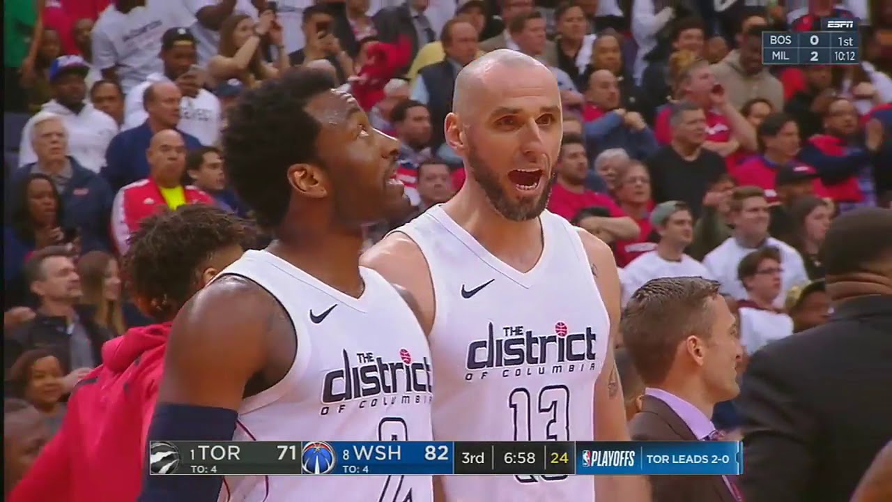 John Wall and Serge Ibaka Scuffle After Exchanging Words! Raptors vs Wizards