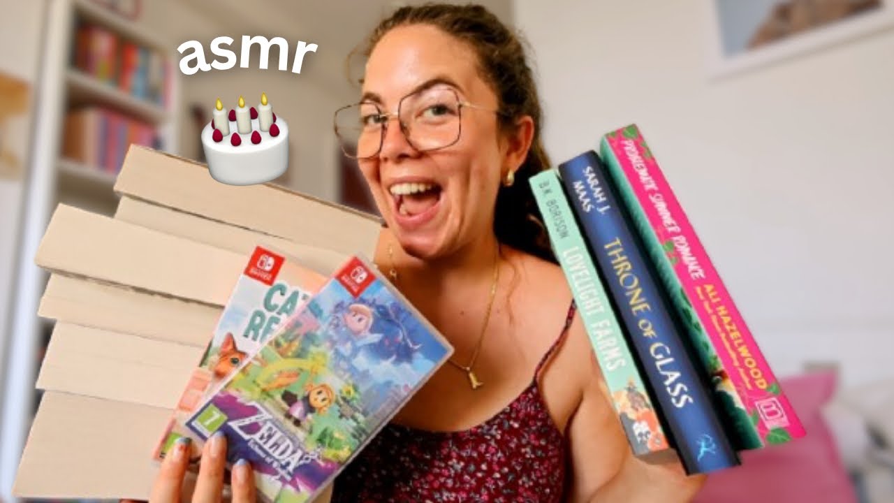 ASMR birthday book haul 🎂🛍️ (16 books, bookmarks & cozy games)