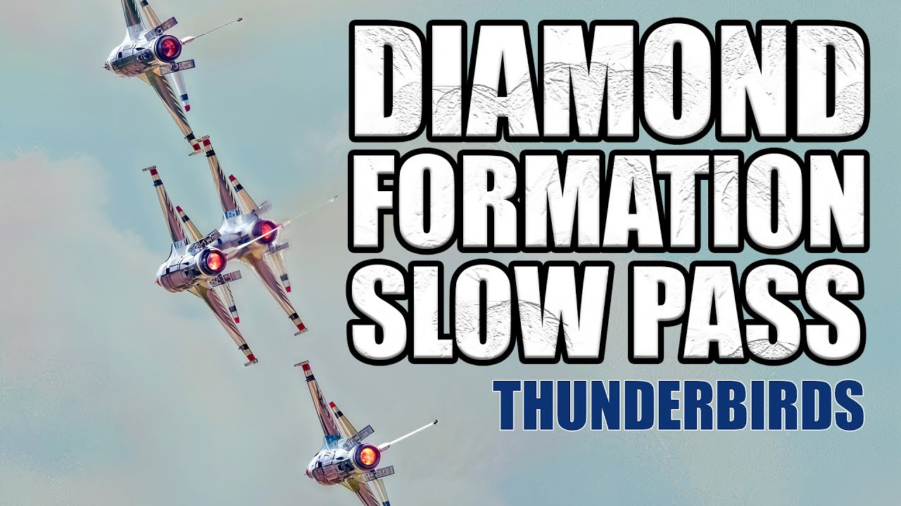 Thunderbirds Maneuvers | Diamond Formation Slow Pass - Afterburners with Speed Brakes | Stabilized