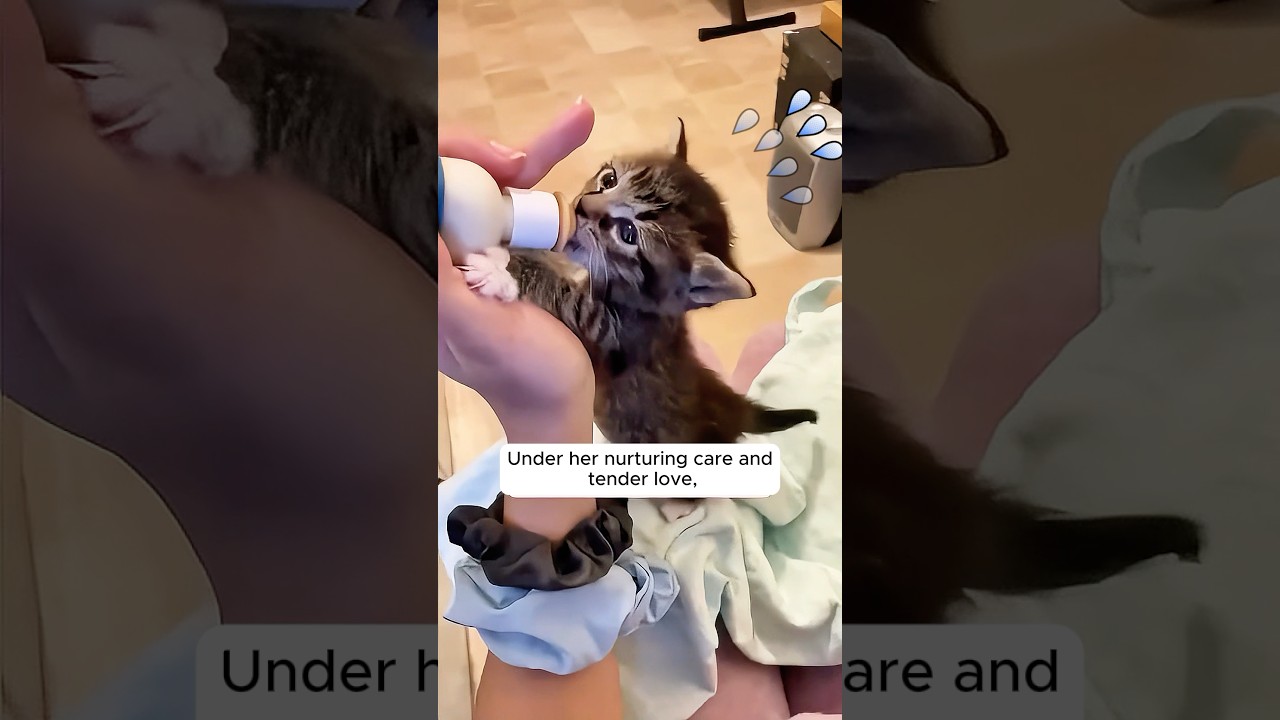 This kind girl adopted a stray kitten she found on the highway