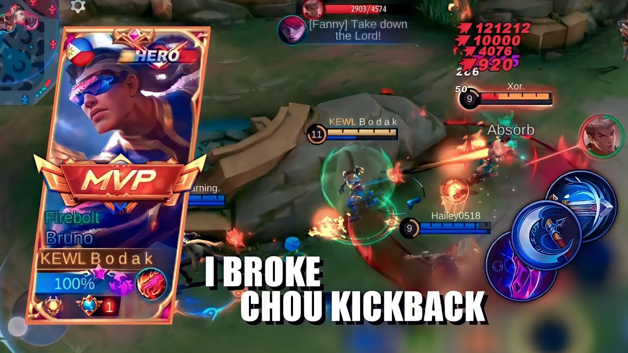 I BROKE CHOU KICKBACK!!! | GOLDLANE BRUNO BEST BUILD AND EMBLEM - MLBB