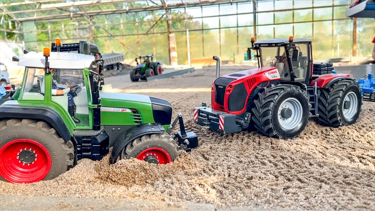 TRACTOR IN TROUBLE! MEGA RC TRUCKS AND TRACTORS COLLECTION