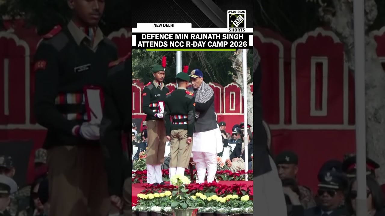 Defence Minister Rajnath Singh attends NCC Republic Day camp 2026 in Delhi