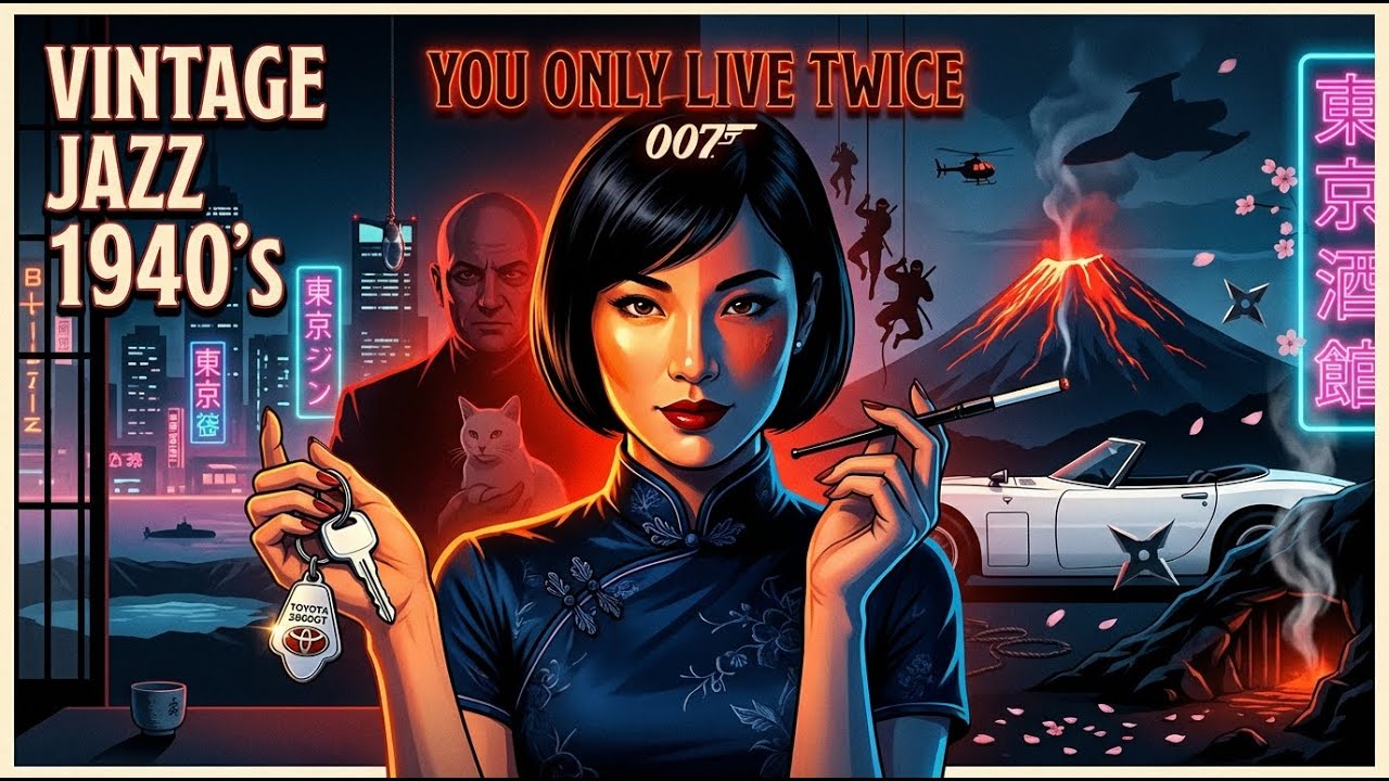 1940's Vintage Jazz Playlist - Volcano Secrets Story 🎌 Retro Jazz Music - 007 You Only Live Twice