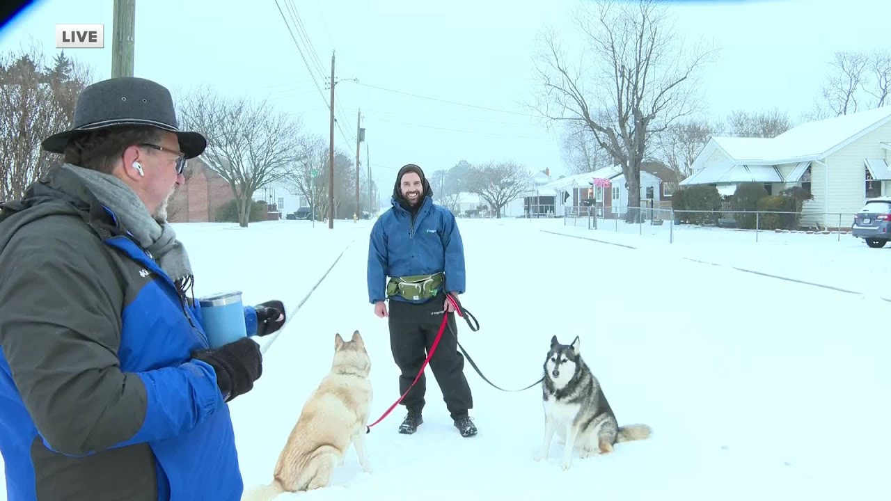 Wayne Covil meets pups Finn and Luna in Colonial Heights