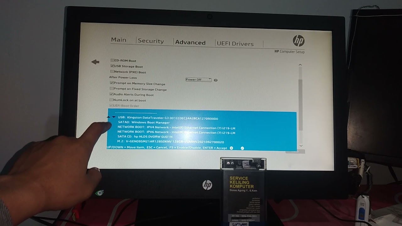 Enter BIOS HP ProOne 400 G4 & Set Bootable USB Flash