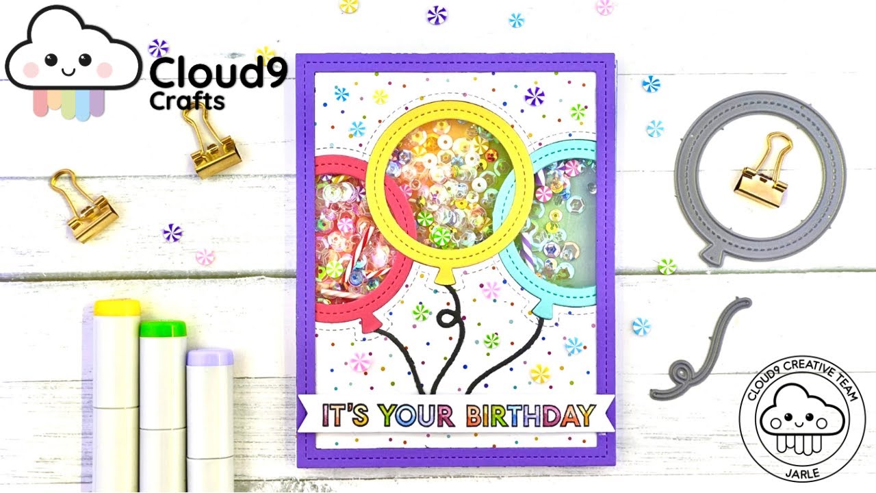 Birthday Shaker Card (Cloud9 Crafts)