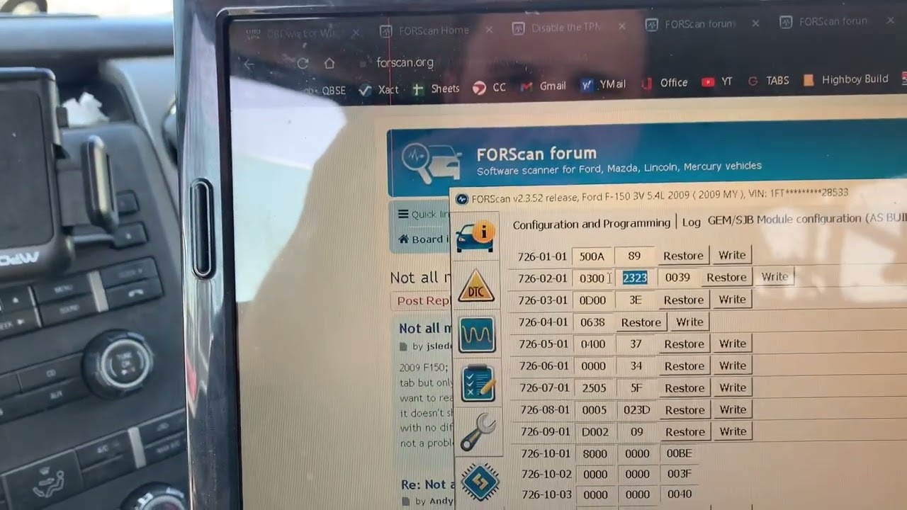 Как отключить ошибку системы контроля давления в шинах с помощью Forscan