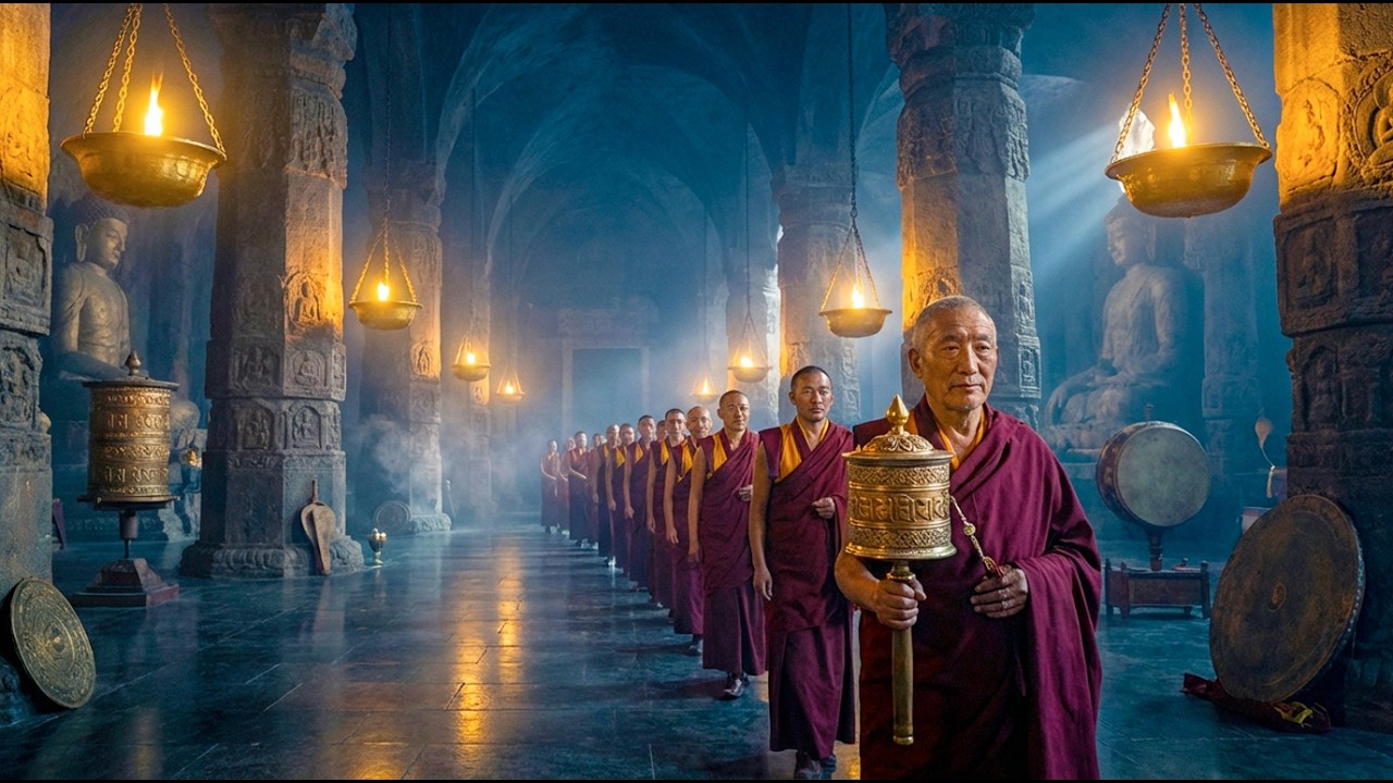 Tibetan Monk Chant in Underground Stone Hall — Deep Calm for the Nervous System