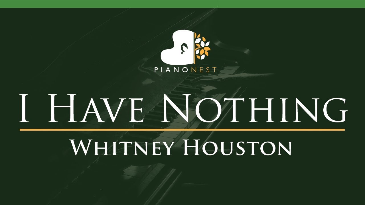 Whitney Houston - I Have Nothing - LOWER Key (Piano Karaoke / Sing Along)