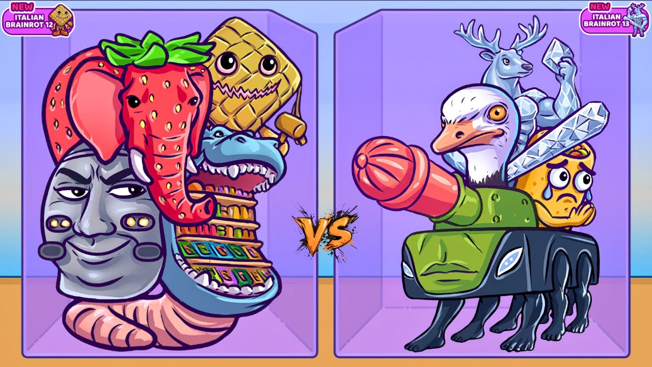 Merge Fellas ITALIAN BRAINROT 12 vs BRAINROT 13 ⁉️ Boss + Boss I New Update - Reaching Max Level!