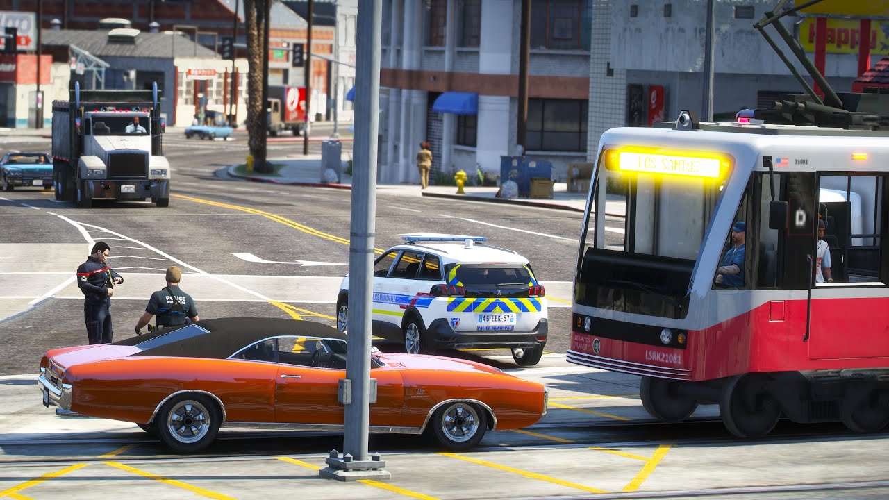 [GTA 5] LA POLICE ÉVITE DE JUSTESSE UN ACCIDENT AVEC UN TRAIN🚔 | LSPDFR #1271