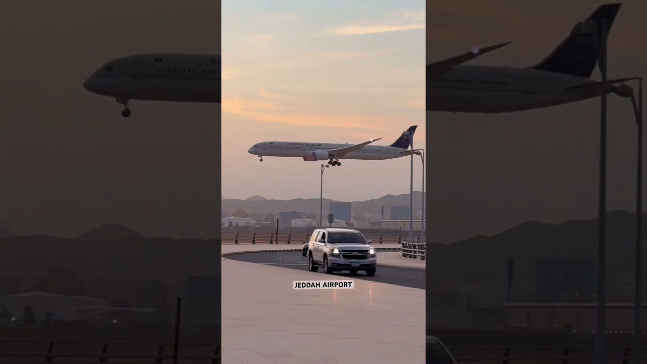 JEDDAH AIRPORT SAUDIA AIRLINES LANDING VIEW | #shortvideo #airport #trending #saudiairlines #shorts