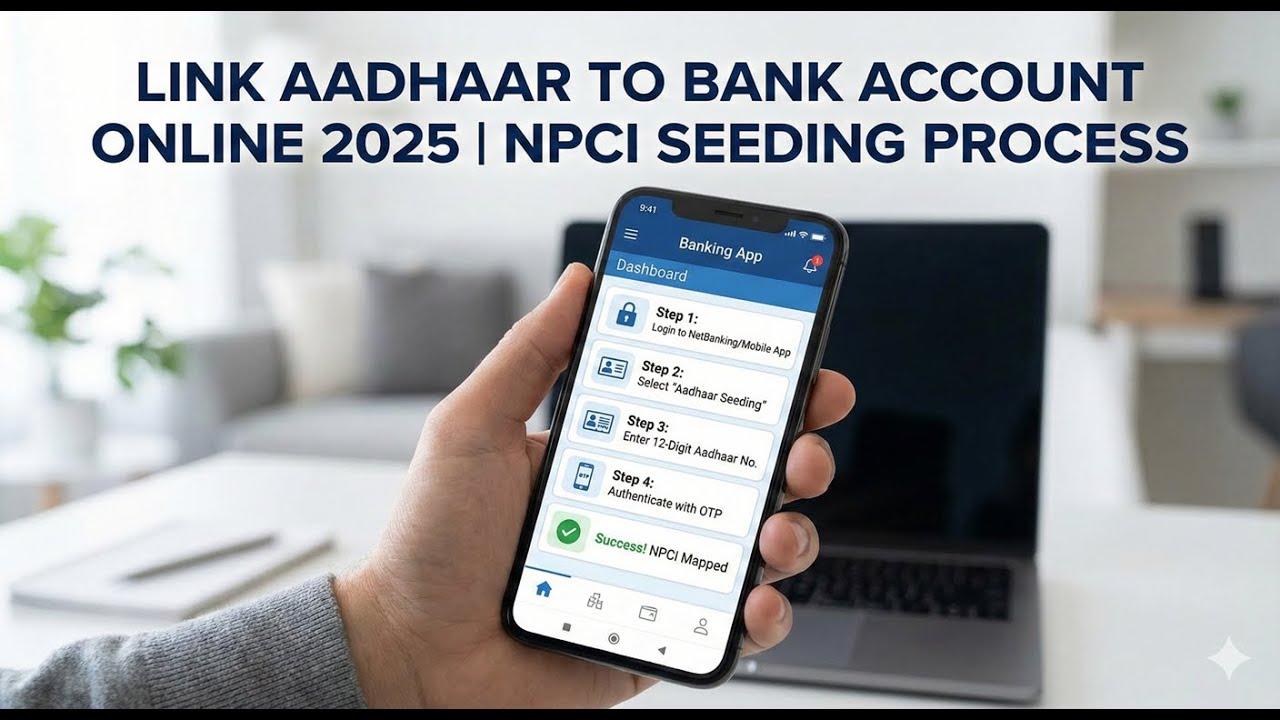 How to Link Aadhaar to Bank Account Online 2025 | NPCI Aadhaar Seeding Process in Tamil