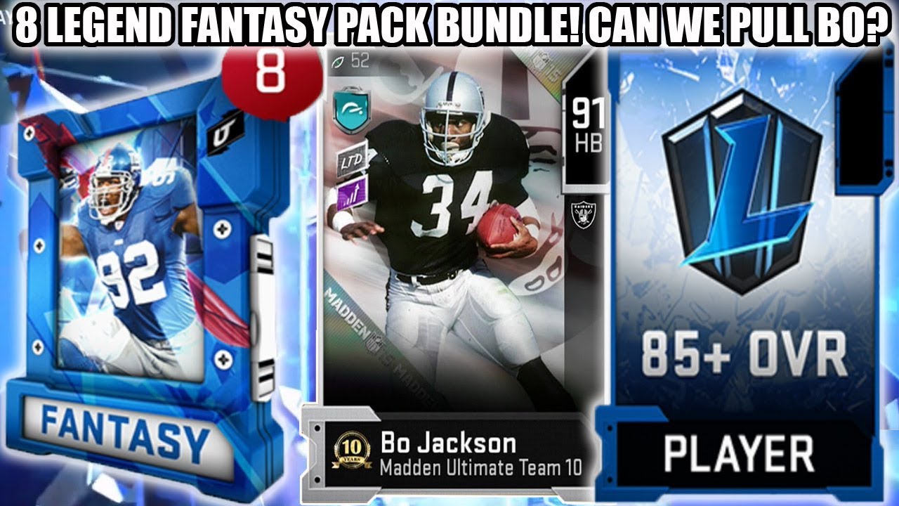 8 LEGEND FANTASY PACK BUNDLE FOR LTD BO JACKSON! CAN WE PULL BO? | MADDEN 20 ULTIMATE TEAM