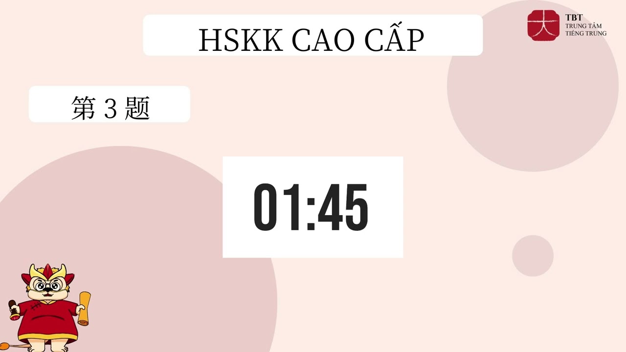 Luyện thi khẩu ngữ tiếng Trung - HSKK Cao cấp đề H9003