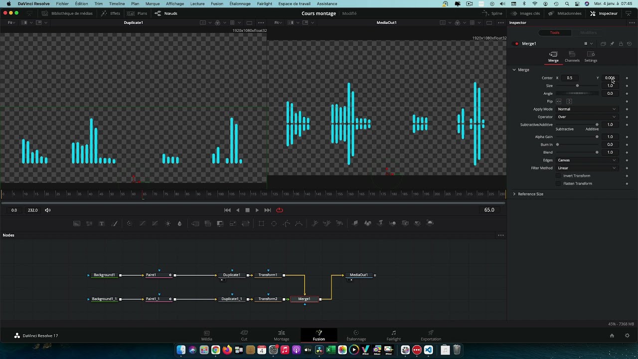 Davinci Résolve : Spectre sonore sans plugin