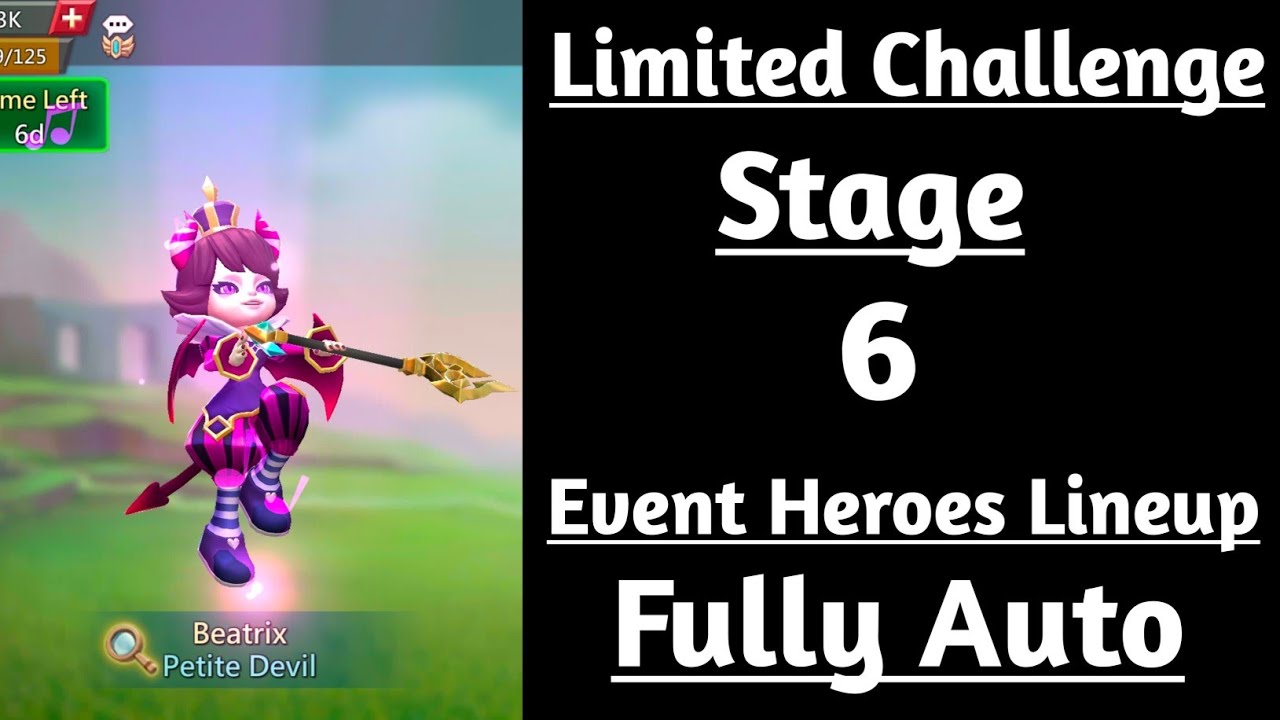 Lords mobile Trick vs Trick Limited challenge stage 6 Auto|Petite Devil Stage 6 Auto