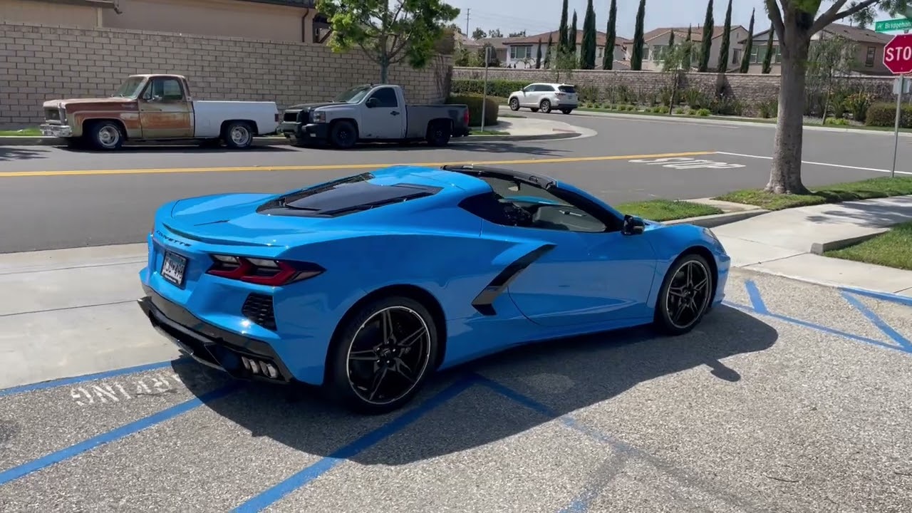 2023 Chevrolet Corvette C8 1LT Rapid Blue with top off