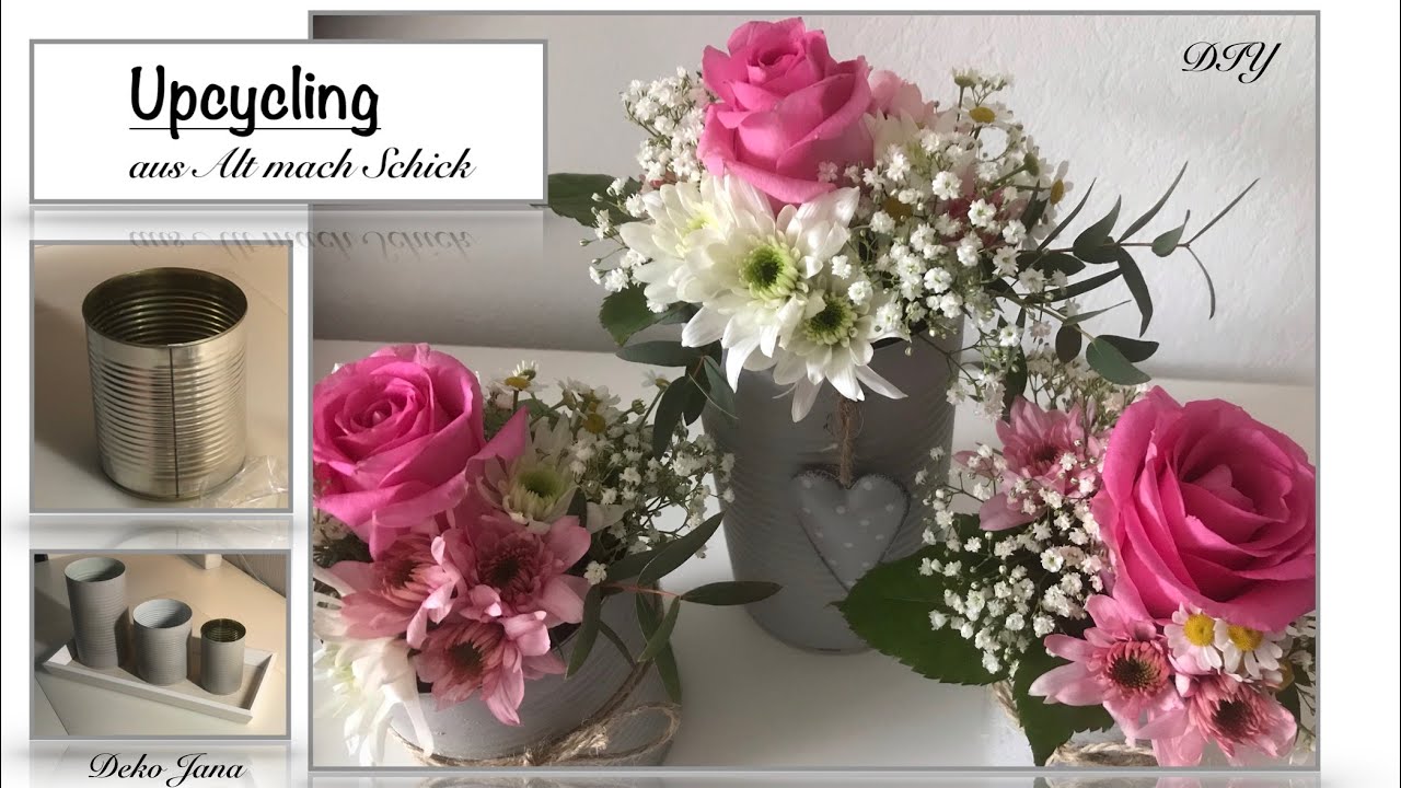DIY: edle Blumen Deko- Idee,  Upcycling, mach’s dir fein ob drinnen oder draußen🤗🥰 / Deko Jana