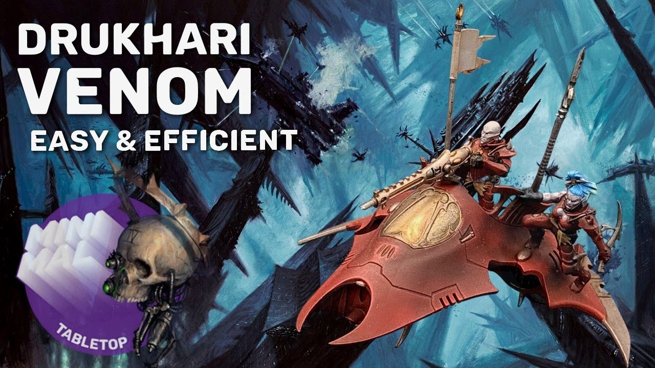Drukhari Venom - how to paint easy & efficient - WITHOUT an airbrush!!