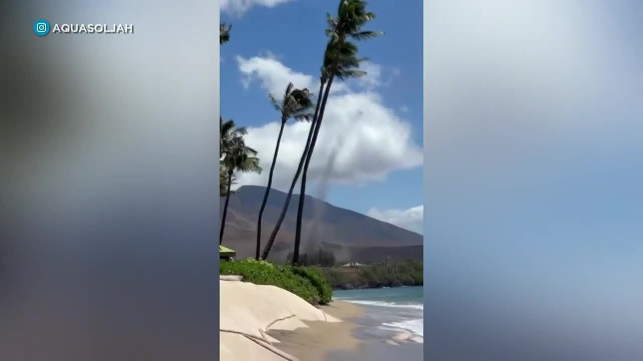 Dust devil spotted in Lahaina as state sees blustery winds