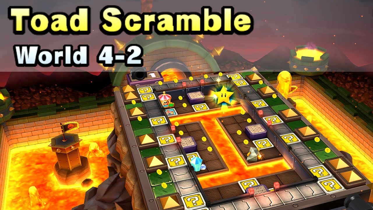 Mario Party Star Rush Toad Scramble World 4-2 (All Bosses)